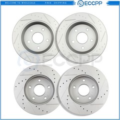 5-Lug Front Rear Brake Rotors for 1999-2004 Jeep Grand Cherokee Drilled Slotted