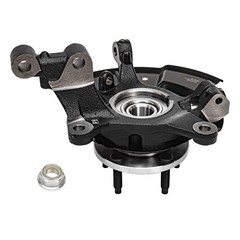 Front Steering Knuckles Hub and Bearings Drilled Rotors Brake Pads for Ford Edge