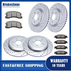 Front Rear Drilled Brake Rotors Pads Kit fit for Ford Taurus 2011-12 2013-2019