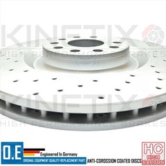 FITS AUDI SEAT SKODA VW KINETIX FRONT DRILLED BRAKE DISCS BREMBO PADS 345mm