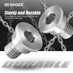 BEVINSEE 4X Stainless Steel Brake Rotor Set Screw Retaining 34211161806 For BMW