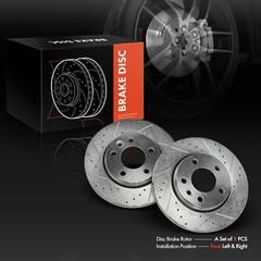 2x Rear Left & Right Drilled Brake Rotor for Volkswagen Transporter 10-19 2.0L