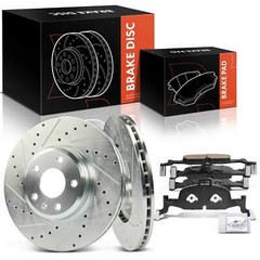 Drilled Brake Rotors & Ceramic Brake Pad for Audi A4 Quattro A5 Sportback Front