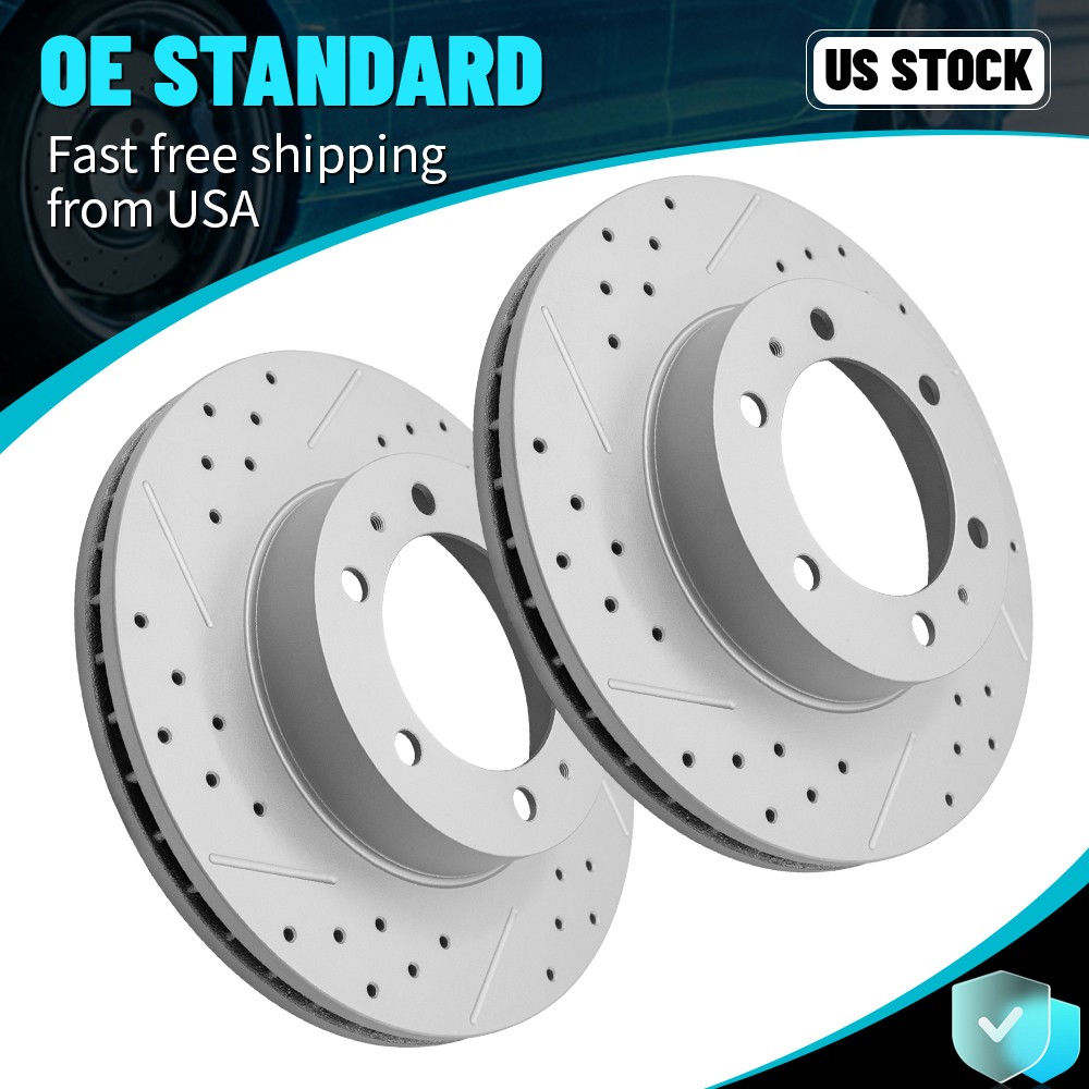 12.56 inch Front Drilled Brake Rotors For Toyota 4Runner FJ Cruiser 07-14 Tacoma