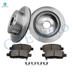 6 Rear 292mm Brake Rotors-Ceramic Brake Pad Kit To 2014 2015 Nissan Rogue Select