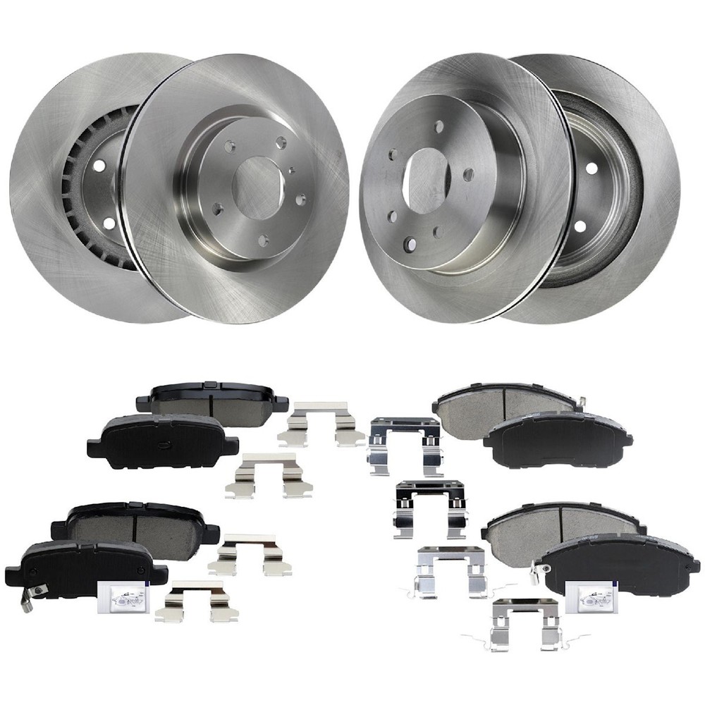 Brake Disc and Pad Kits 4-Wheel Set Front & Rear for Nissan 350Z INFINITI G35
