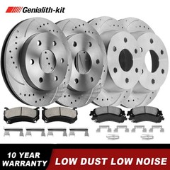 Front Rear Drilled Rotors Brake Pads for Chevy Suburban GMC Savana 1500 Yukon