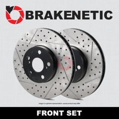 FRONT SET BRAKENETIC Premium Drilled Slotted Brake Rotors NEW BODY BNP67082.DS