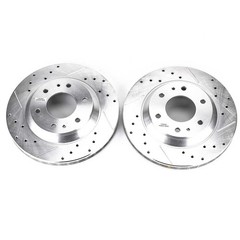 PowerStop Evolution Drilled Slotted Rotors Pair Front For Chevrolet Trailblazer