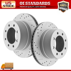 352mm 8-Lugs Rear Disc Drilled Brake Rotors for 2003-2008 Dodge Ram 2500 3500