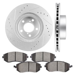 Front Brake Rotors Disc and Ceramic Pads For Subaru Impreza Legacy Drilled 276mm