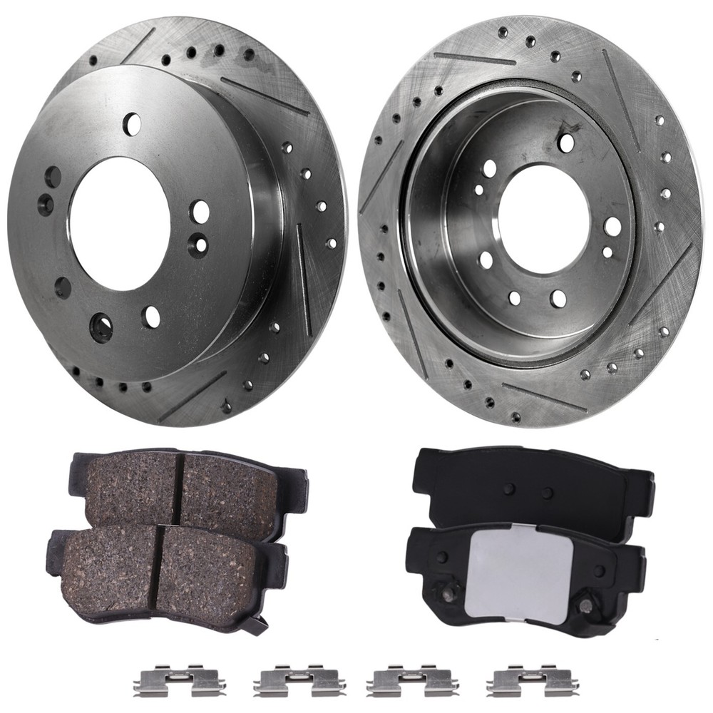 Rear Brake Disc Rotors and Pads Kit For Hyundai Elantra 2007 2008 2009 2010