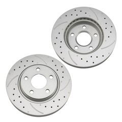Front Drilled Slotted Zinc Plated Brake Rotors For 2005-2007 Buick LaCrosse