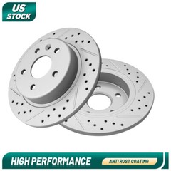 Rear Drilled Brake Rotors for Chevy Cruze 2016 2017 2018 2019 Volt Bolt EUV EV