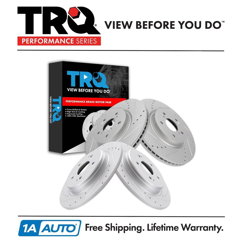 TRQ Performance Front & Rear Brake Rotors Set For 2017-2024 Honda CR-V