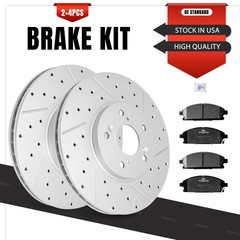 Front Drilled Brake Rotors Ceramic Pads for Acura MDX 2003 2004 2005 2006 3.5L