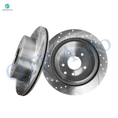 Rear 292mm Drilled Slotted Brake Disc Rotors For 2003 2005 Nissan 350Z