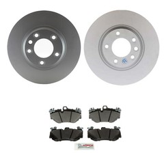 SHW Front Rotors Bosch Quietcast Semi-Met Disc Brake Pad Kit For Cayenne AWD 18″