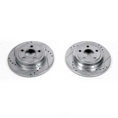 Disc Brake Rotor Set-Rear Drilled, Slotted and Zinc Plated Brake Rotor Pair