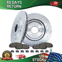 FRONT Drilled Disc Rotors Brake Pads for Dodge Grand Caravan Town & Country C/V
