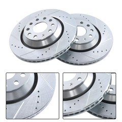 S-12133113 Rear Drilled Brake Rotor & Brake Pad For Audi Q3 2020-2021 2.0L l4