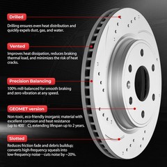 342mm Rear Drilled Rotors Brake Pads for 2007 – 2017 Ford Expedition Navigator