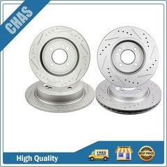 Front Rear Slotted Brake Rotors For 2002-2006 Mini Cooper Checkmate Luxury Sport