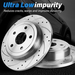Rear Drilled & Slotted Disc Brake Rotors Set for 2018 Jeep Wrangler JK