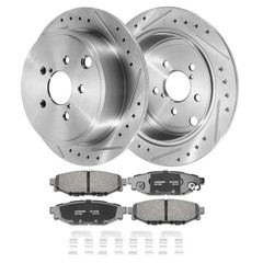 11.26” Rear Drilled Rotors Brake Pads for Subaru Forester Impreza Outback BRZ