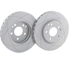 Premium Rear Slotted Disc Brake Rotors, Fits Ford Windstar 99-03; 284mm