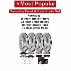 Front Rear Drilled Rotors Brake Pads Kits for 2009 – 2017 Chevrolet Traverse