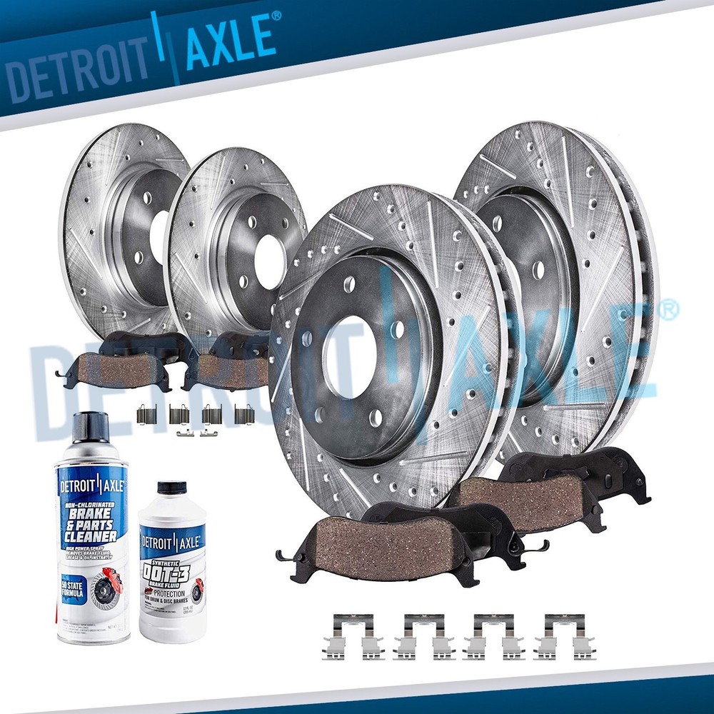 For 2001 – 2003 Highlander 4WD Front & Rear Drilled Rotors + Ceramic Brake Pads