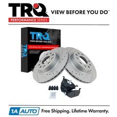 TRQ Performance Brake Pad & Rotor Kit Performance Semi-Metallic Fits Volkswagen