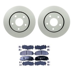 Bosch QuietCast Front Rotors Hella Low-Met Disc Brake Pad Kit For Grand Caravan