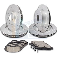 2X Front & 2X Rear Discs Brake Rotors and Pads For 2003-2005 G35 350Z Drill Slot