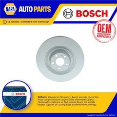 Brake Disc Single Vented fits AUDI A8 D3 3.0D Front 03 to 10 385mm Bosch
