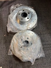 (QTY 2) Drilled & Slotted Front Brake Disc Rotor 5 Lug Directional Left & Right