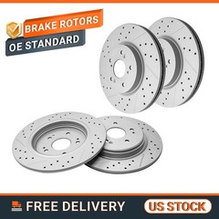 Front Rear Drilled Brake Rotors for Honda CR-V GAS engine