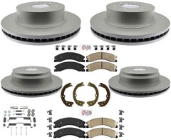 AmeriBRAKES Brake Pads W Front & Rear Brake Rotors For 2015-2023 Nissan Titan XD