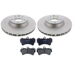 SHW OEM Front Brake Kit 350mm Rotors Bosch Semi-Met Pads for Audi Q7 VW Touareg
