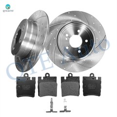 6P Rear 290mm Drilled Brake Rotors-Ceramic Brake Pad For 1997 Mercedes-Benz E420