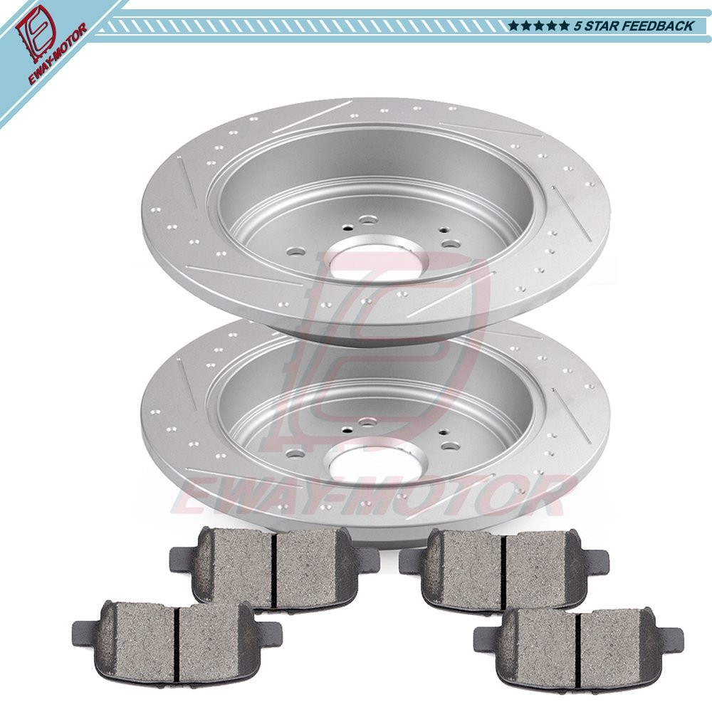 For 2001-2006 Acura MDX 2003-2008 Honda Pilot Rear Ceramic Brake Rotors And Pads