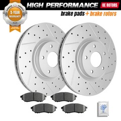 320mm Front Drilled Rotors + Brake Pads for Nissan 350Z 370Z Infiniti G35 G37