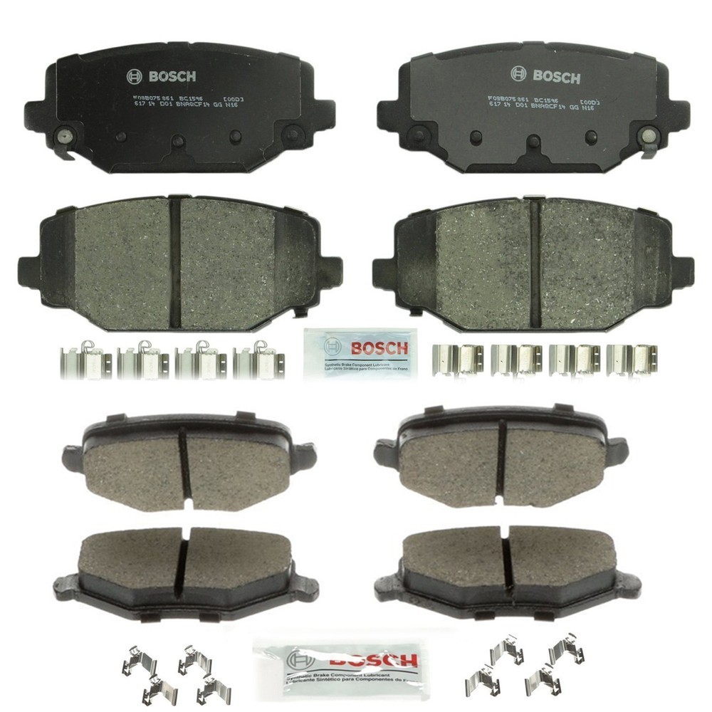 Bosch OEM Front & Rear Ceramic Brake Pads Kit For 2013-2014 Volkswagen Routan