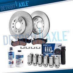 330mm Front Disc Rotors Brake Pads 12pc Lug Nuts w/key for Silverado Sierra 1500