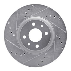 R1 for 2012-2019 Fiat 500 (USA/Canada) Front Left Drilled & Slotted Silver Brake