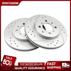 Front Vented Steel Drilled Slotted Rotors For 2007-2012 Honda Fit 96087 3295