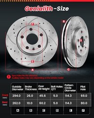 Front & Rear Brake Rotors Pads for Dodge Avenger 2007-2017 Jeep Compass Patriot