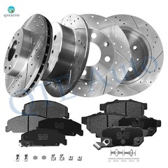 240-239 Drilled Brake Rotors-Pad To 1993 1995-1997 Honda Civic DEL SOL D560 7439