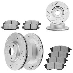 Front and Rear Drilled Rotors Brake Pads for Infiniti FX35 FX45 Nissan Murano